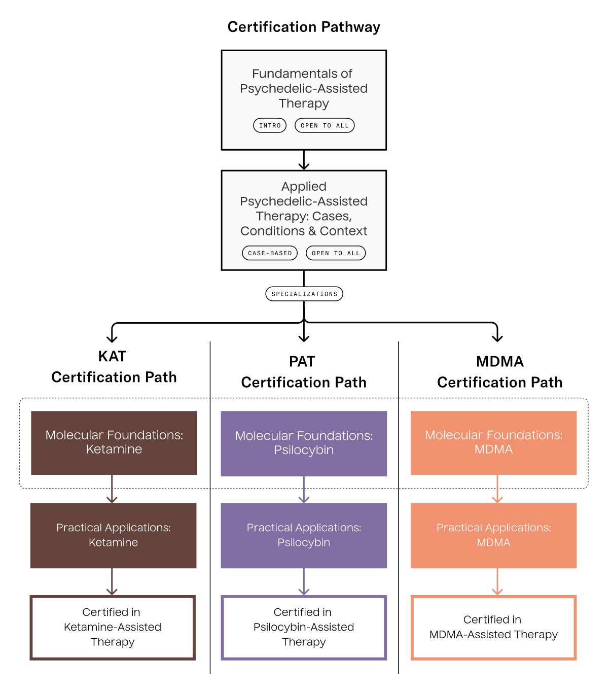 Visual representation of the certification pathway